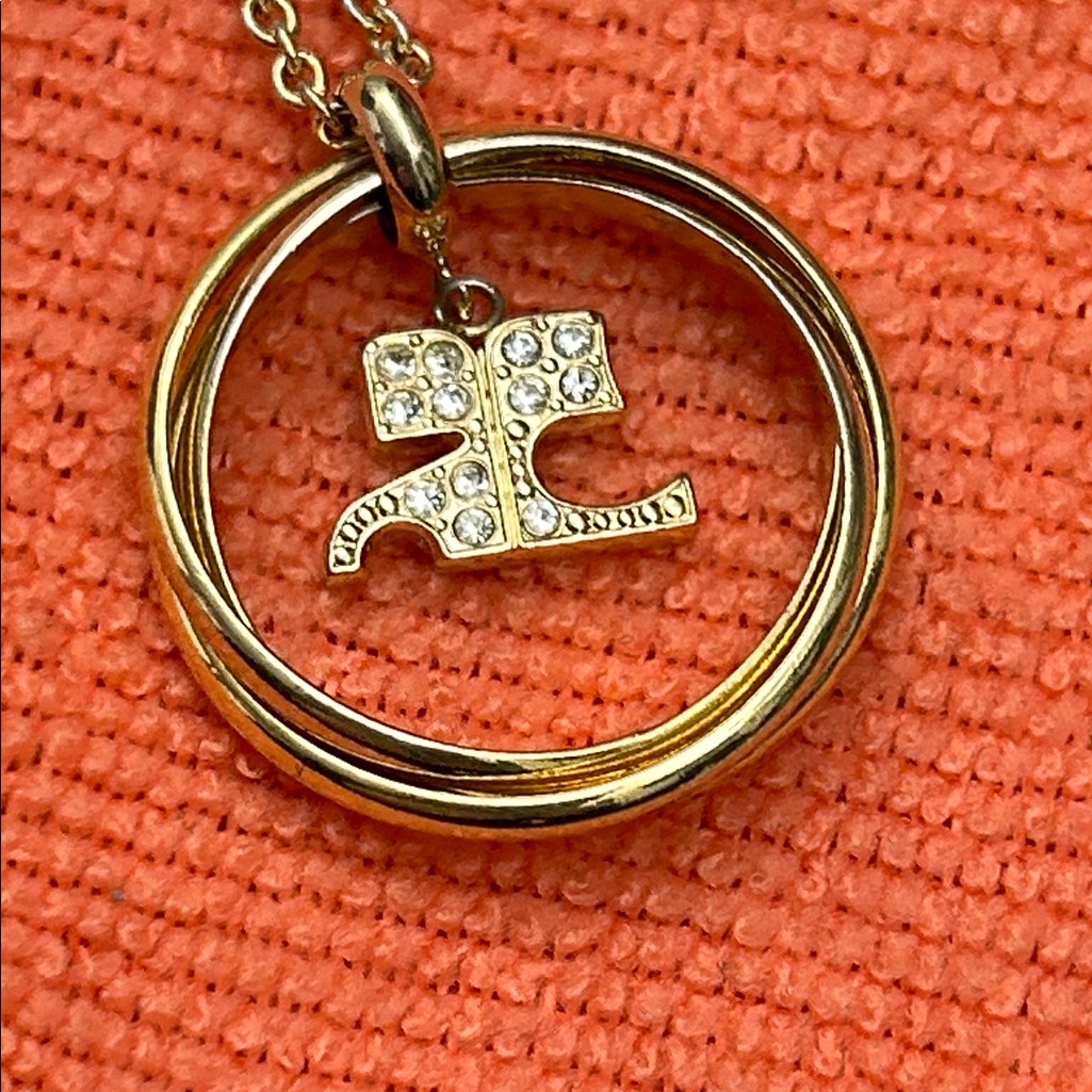 Courre’ges Vintage Gold-Tone Crystal Pendant Necklace - Gold